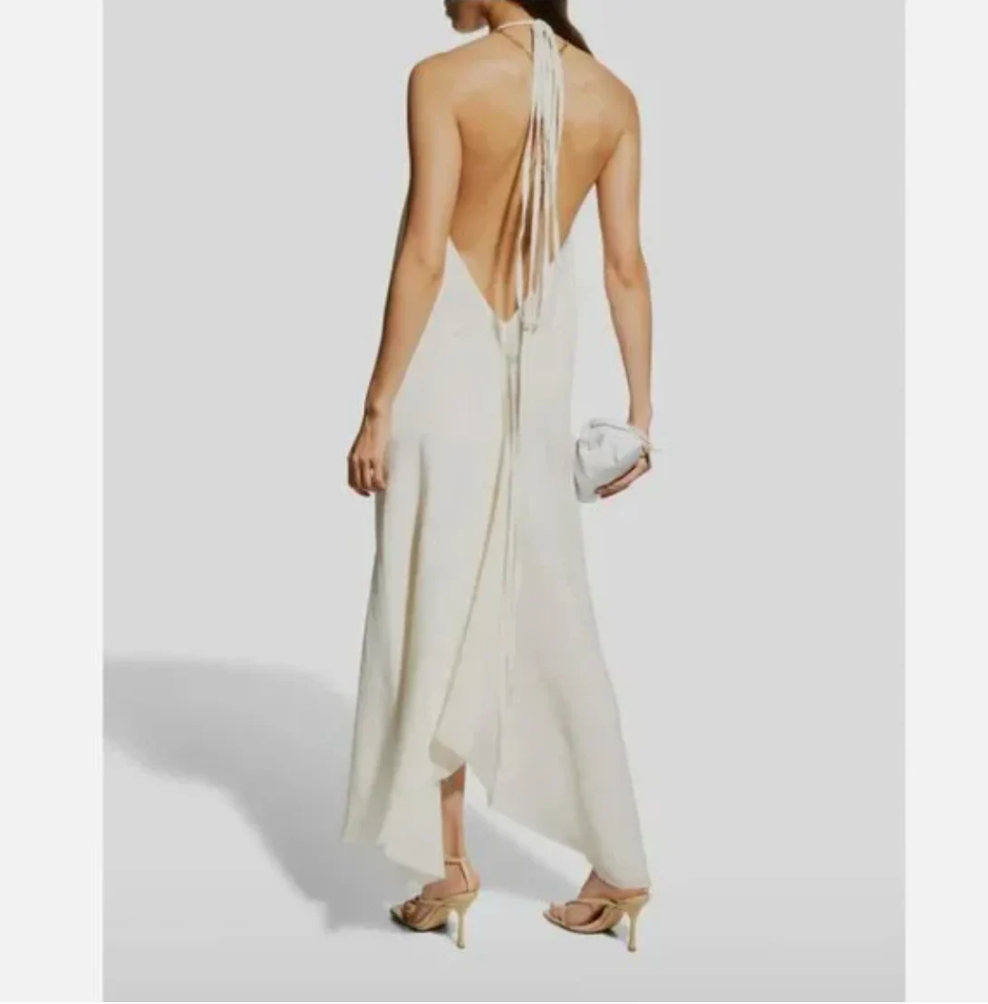 Aeron Women's Off White Sarla Open-Back Asymmetric Dress - Image 2