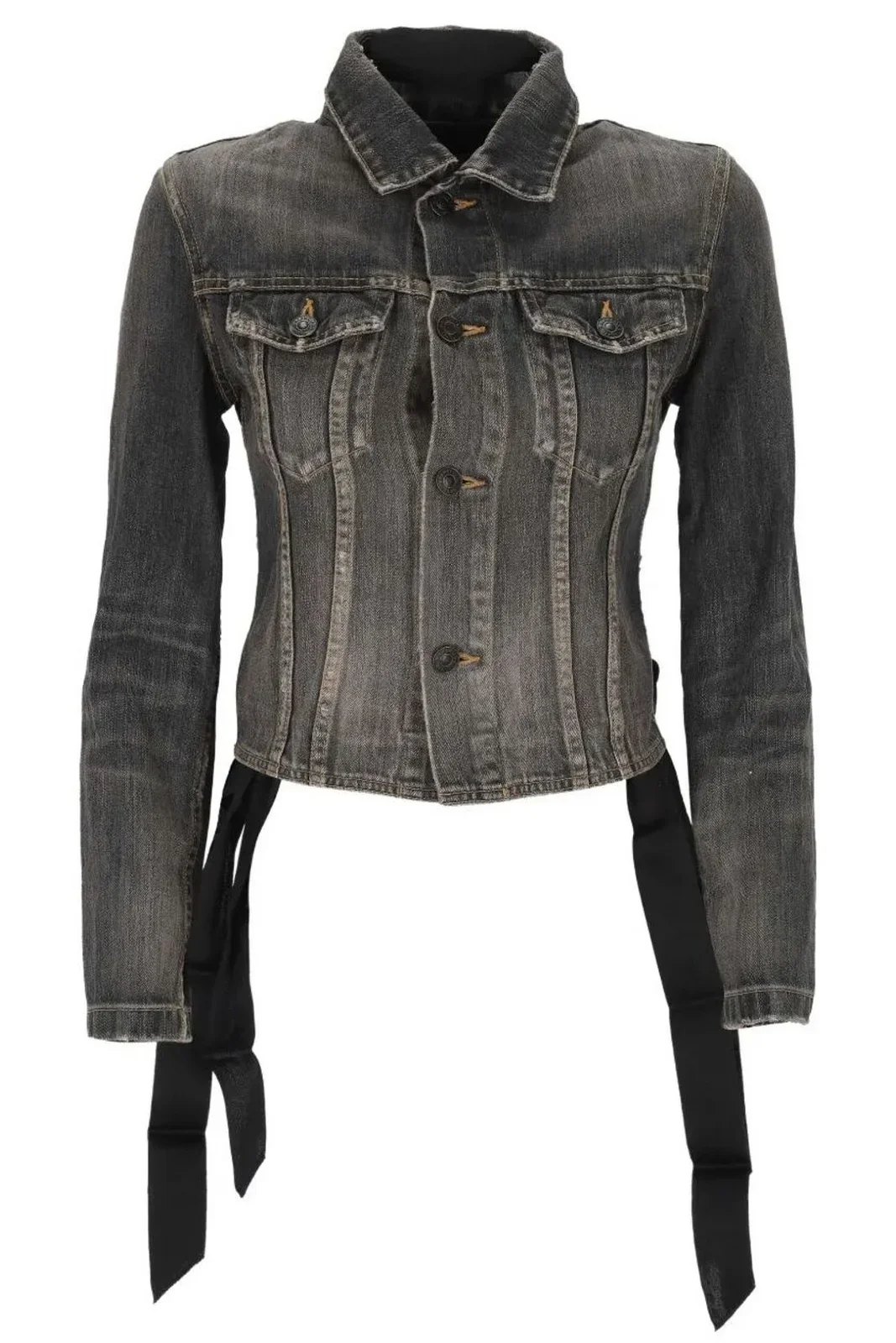 Balenciaga Lace-Up Denim Jacket - Image 2