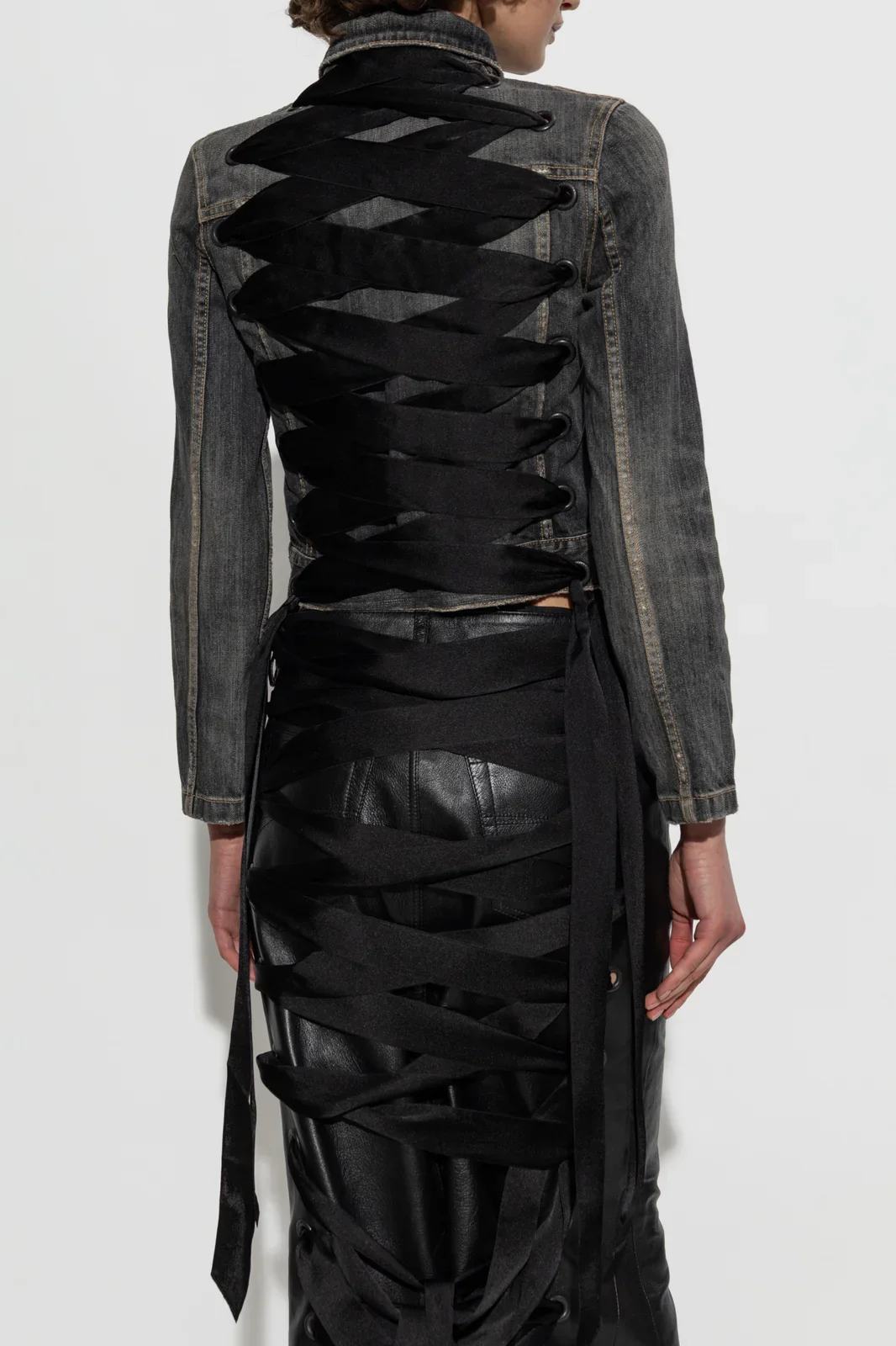 Balenciaga Lace-Up Denim Jacket - Image 3