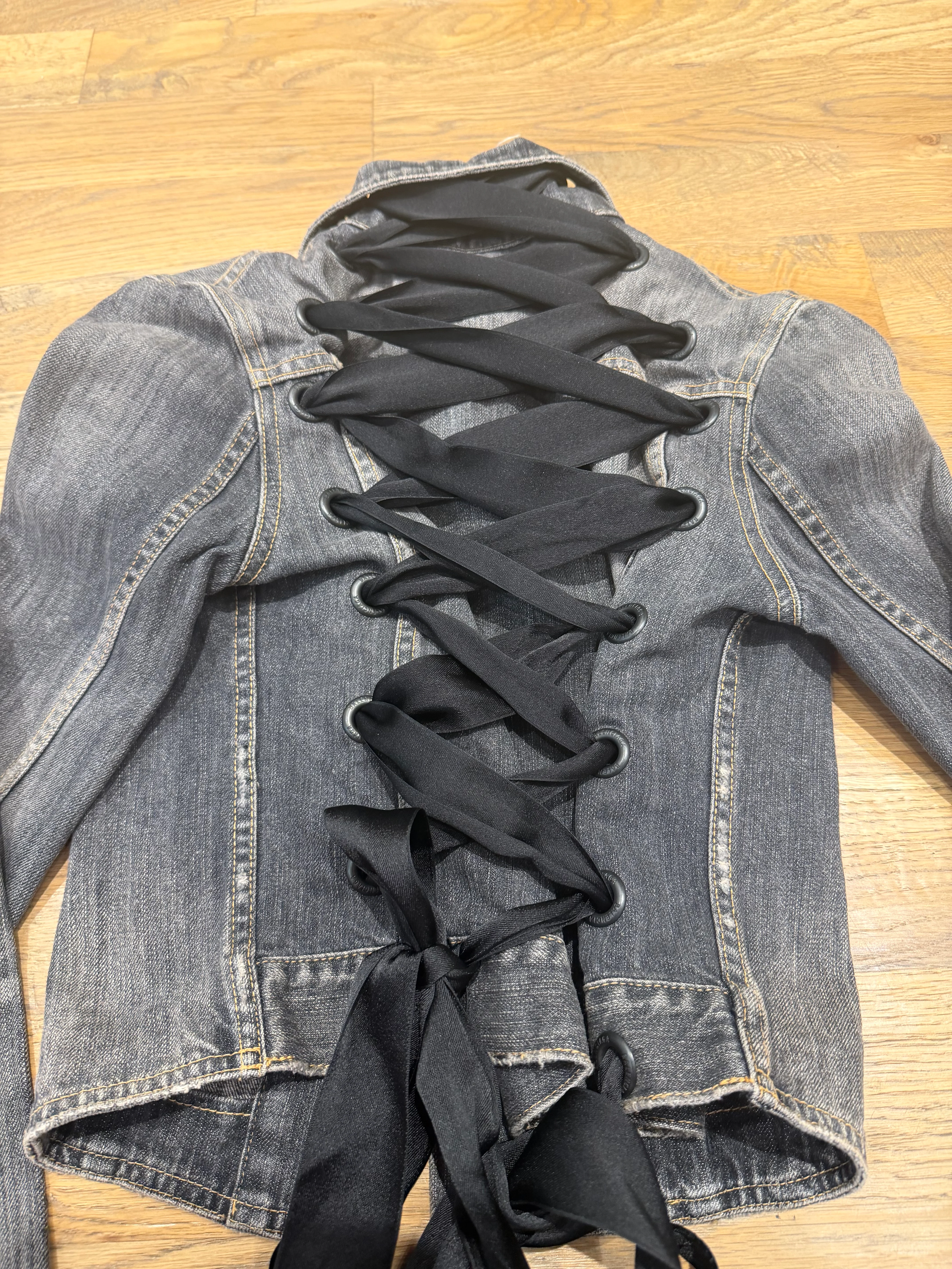 Balenciaga Lace-Up Denim Jacket - Image 6