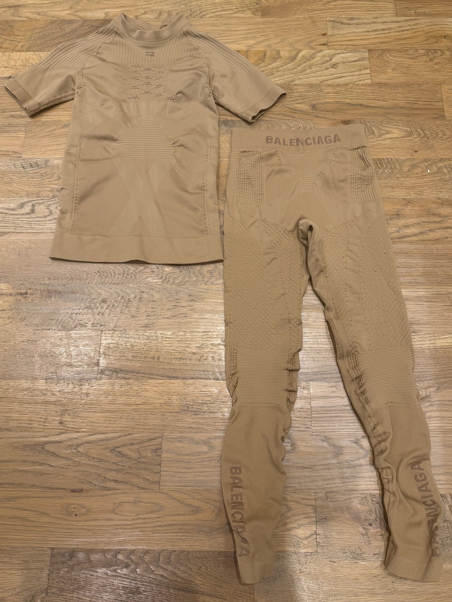 Beige Balenciaga Rib-Knit Set - Image 2