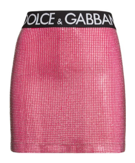 Dolce & Gabbana Embellished jersey mini skirt w/ logo