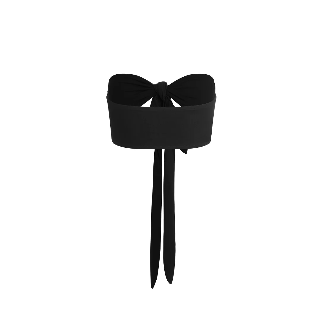 Laguna Front Tie Bandeau (Black) - Image 2
