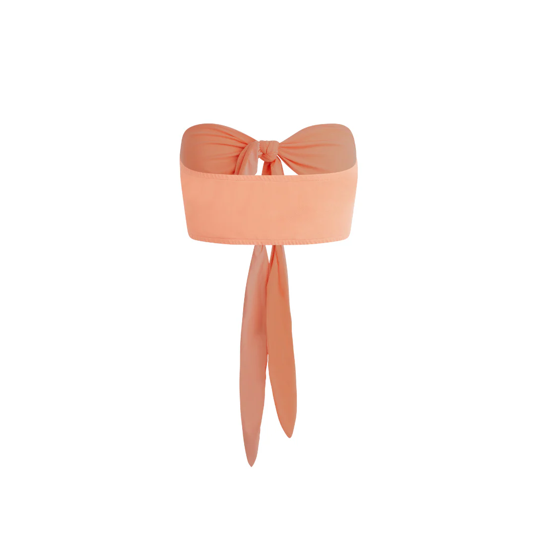 Laguna Front Tie Bandeau (Peach) - Image 2