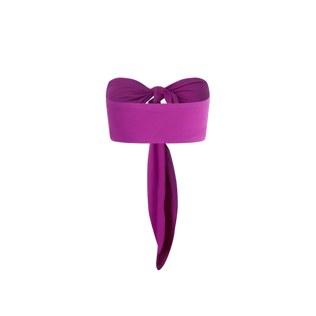 Laguna Front Tie Bandeau (Purple) - Image 2