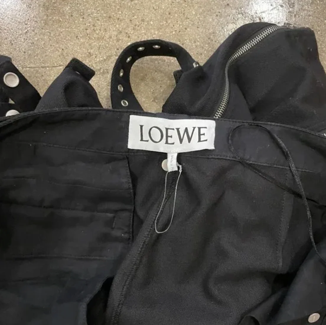 Loewe Black Wool Belted Trousers - Image 2
