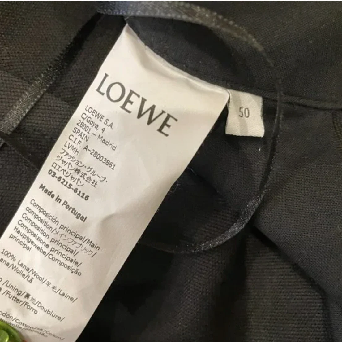 Loewe Black Wool Belted Trousers - Image 4