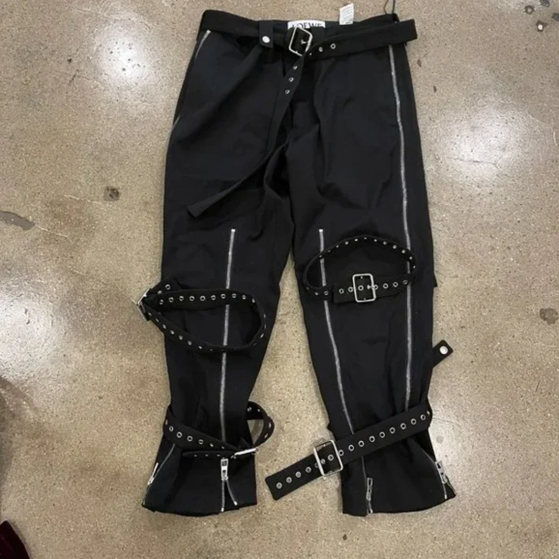 Loewe Black Wool Belted Trousers - Image 5