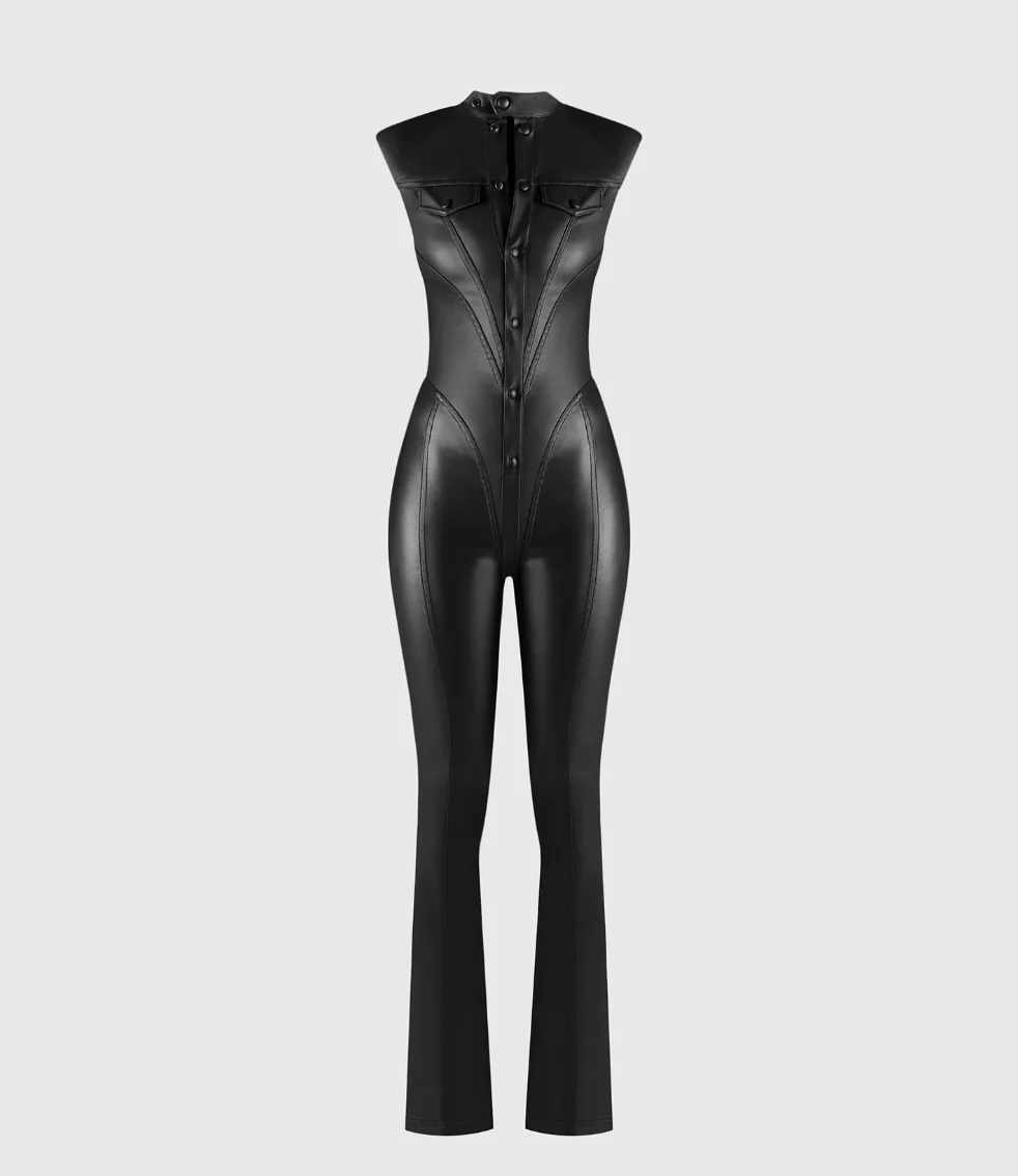 Manière De Voir Wax Coated Denim Jumpsuit - Image 2