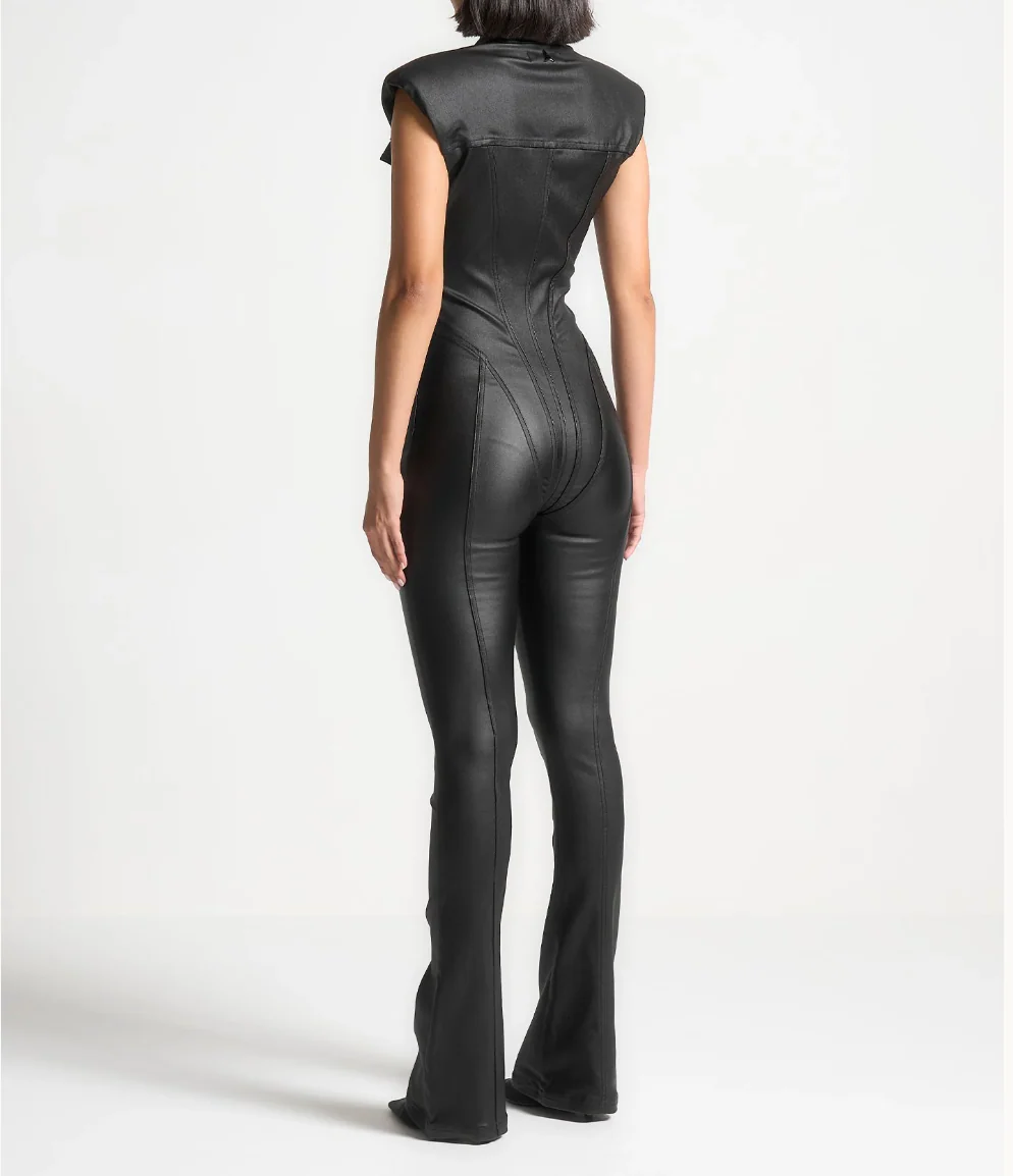Manière De Voir Wax Coated Denim Jumpsuit - Image 3