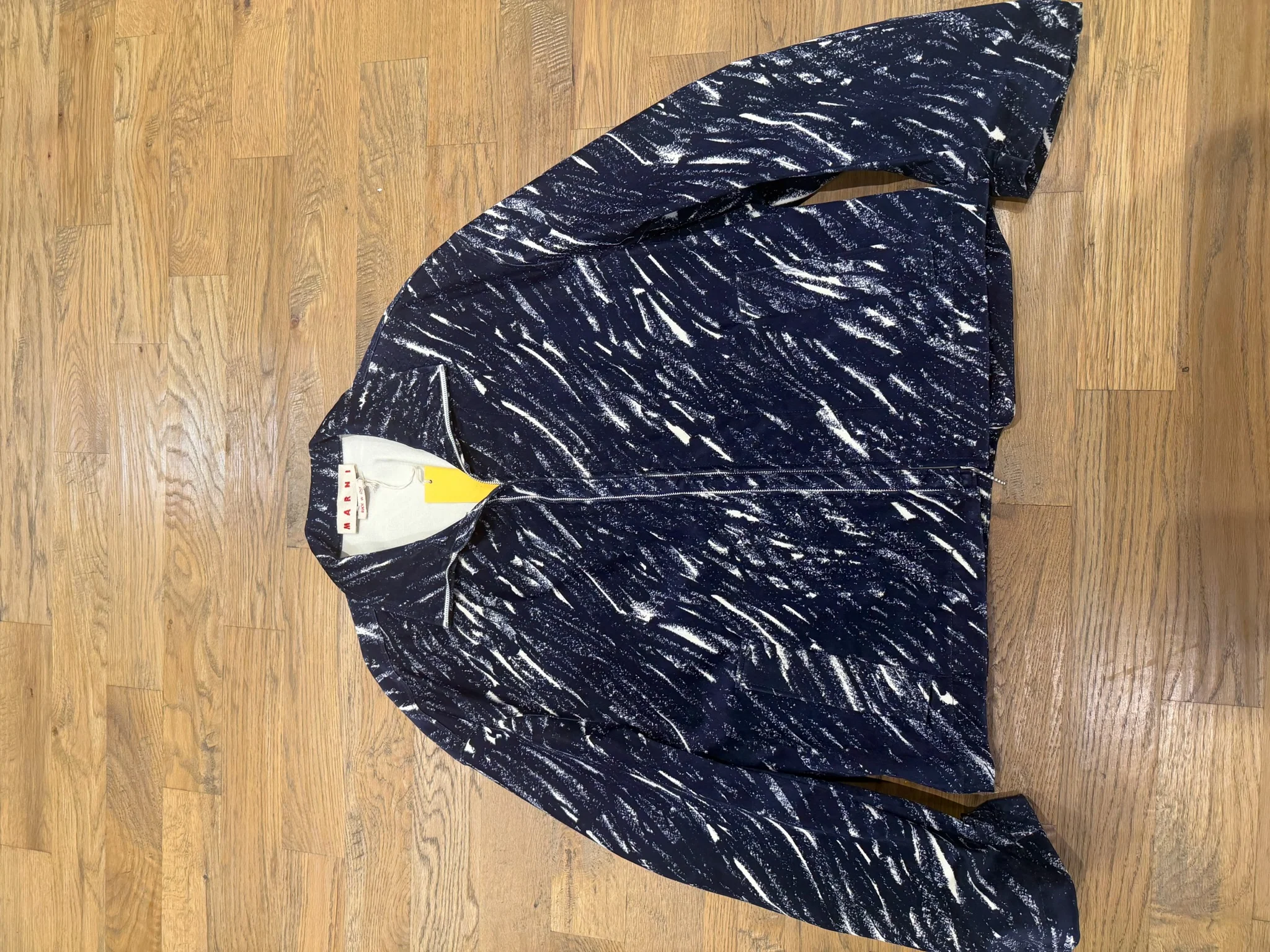 Marni Printed Cropped Cocoon Curved-Sleeve Jacket - Image 3