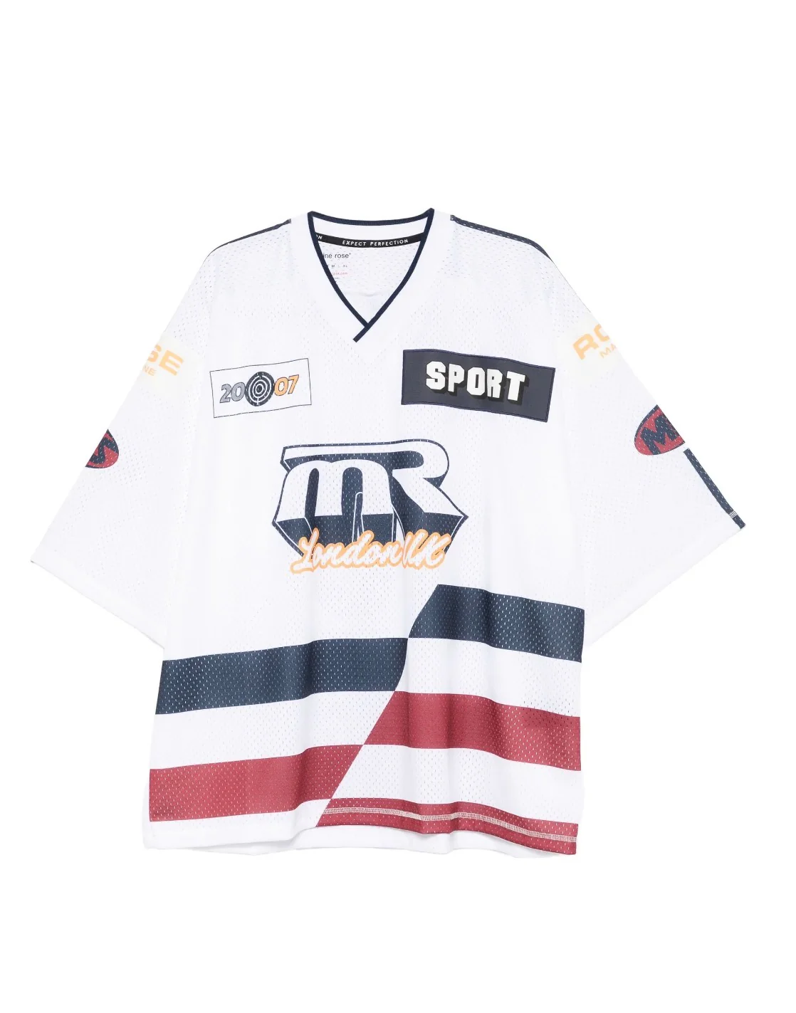 MARTINE ROSE White Oversized Hockey T-shirt