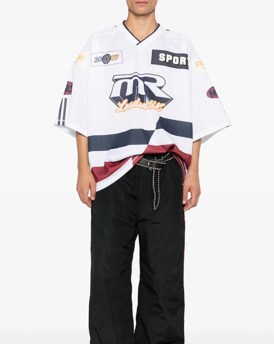 MARTINE ROSE White Oversized Hockey T-shirt - Image 3