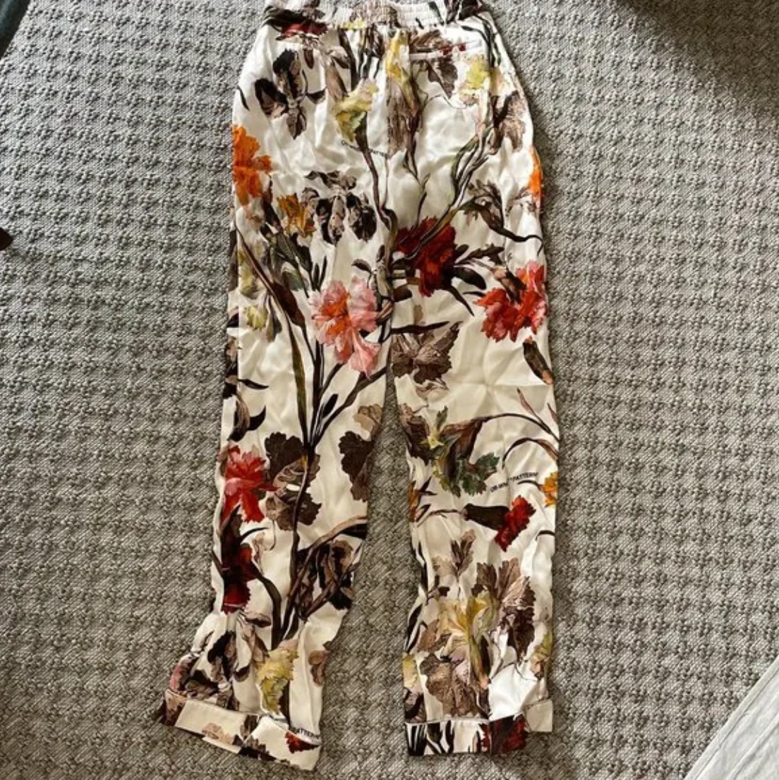Off-White Floral Pajama Pants - Image 6