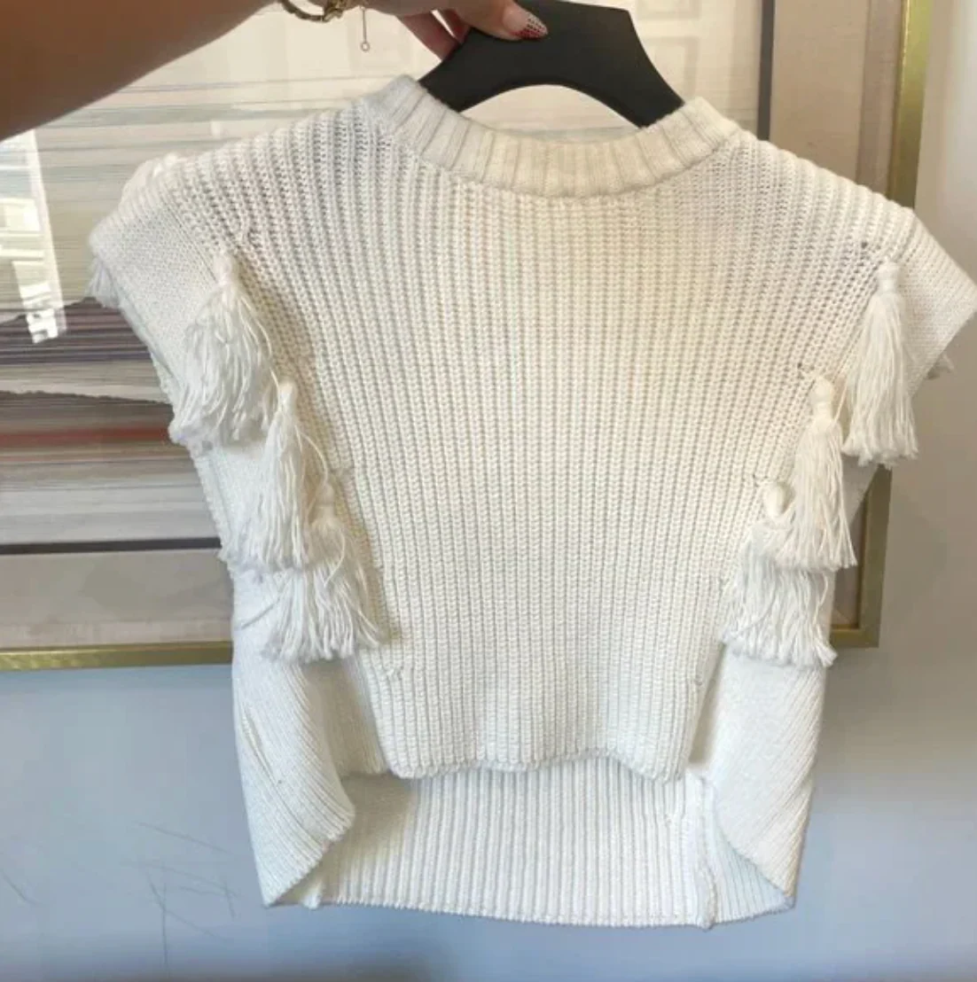 Philosophy Di Lorenzo Serafini Cropped Tassel Sweater - Image 3