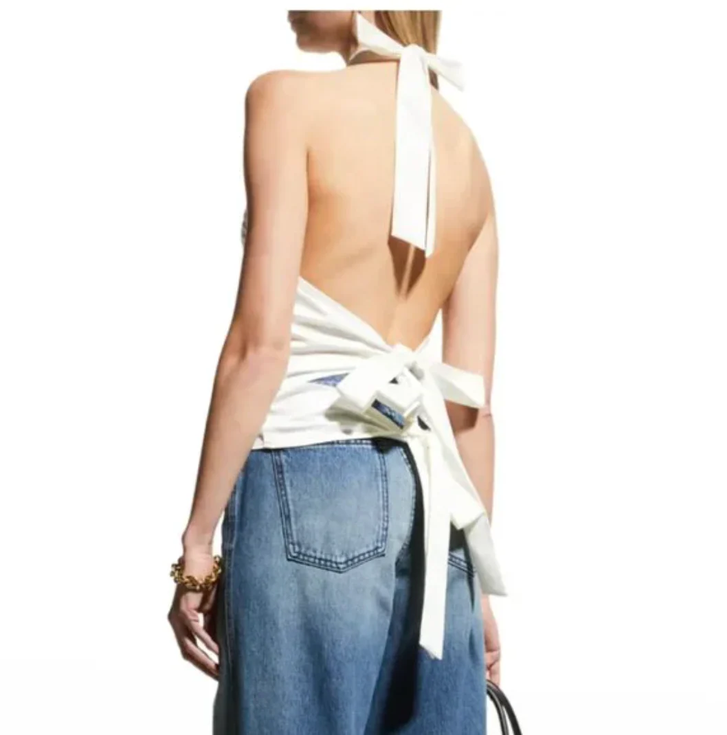 Rhude Cross-Tie Cut-Out Halter Neck Top - Image 3