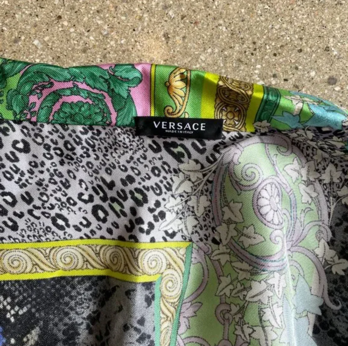 Versace Barocco tie front wrap silk top - Image 4